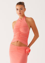 Jayce Halter Top - Salmon