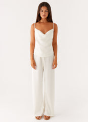 Kaia Cowl Neck Top - Butter