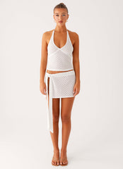 Kaila Sarong Mini Skirt - Ivory
