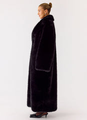 Kamil Fur Maxi Coat - Black