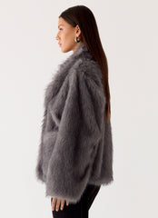 Katiana Faux Fur Jacket - Grey