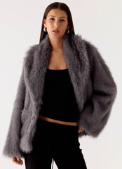 Katiana Faux Fur Jacket - Grey