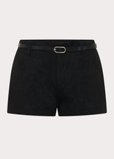 Katie Suede Mini Shorts - Black