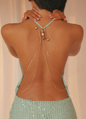 Keela Sequin Mini Dress - Mint Sage