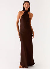 Keena Scarf Maxi Dress - Chocolate