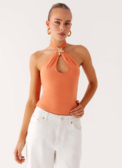 Kirra Halter Top - Peach