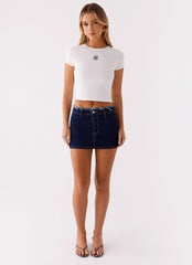 Kirryn Micro Skirt - Raw Blue