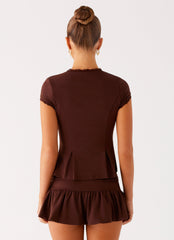 Landon Mini Skort - Chocolate