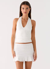 Lavena Halter Top - White