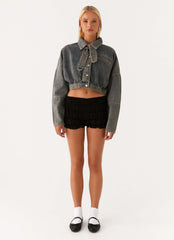 Lilith Boxy Denim Jacket - Vintage Wash