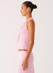 Log In Halter Top - Baby Pink