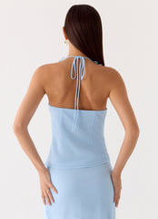 Log In Halter Top - Blue