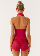 Lukella Crochet Mini Short - Hot Pink