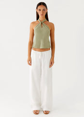 Maddox Scarf Top - Sage
