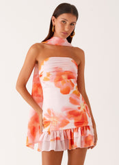 Manon Scarf Mini Dress - Blushing Blossom