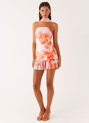 Manon Scarf Mini Dress - Blushing Blossom