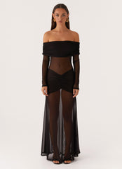 Maren Off Shoulder Maxi Dress - Black