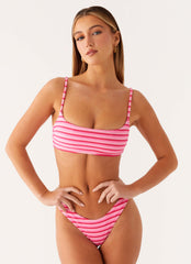 Mauritius Bikini Top - Pink Stripe