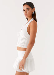 Mavis Halter Top - White