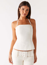 Maya Backless Top - Pearl