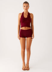 Miffy Mini Shorts - Maroon