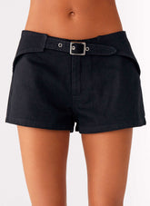 Montana Denim Mini Shorts - Black