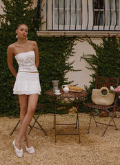 Moroder Low Rise Lace Mini Skirt - Cream