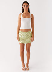 Movie Star Mini Skirt - Lime Green
