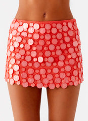 Movie Star Mini Skirt - Mandarin Red