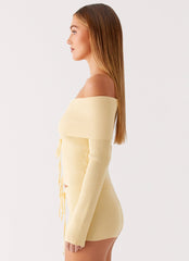 Muted Muse Knit Long Sleeve Top - Yellow
