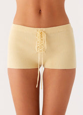 Muted Muse Knit Mini Short - Yellow