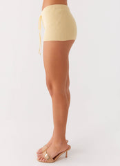 Muted Muse Knit Mini Short - Yellow