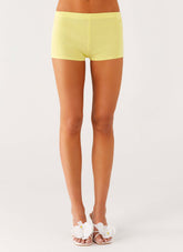 Nanea Knit Mini Shorts - Yellow