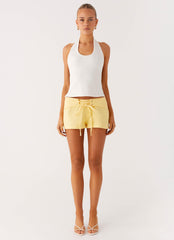 New Yorker Denim Mini Shorts - Yellow