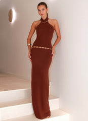 Opaline Knit Maxi Dress - Chocolate