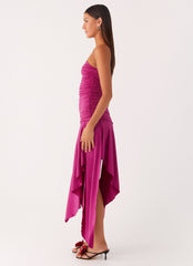 Ora Strapless Maxi Dress - Fuchsia