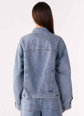 Orleans Oversized Denim Jacket - Blue