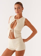 Ownley Sequin Knit Top - Ivory