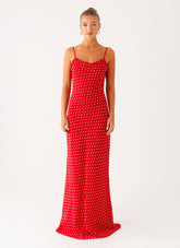 Pareo Maxi Dress - Red Polka Dot
