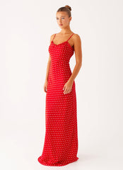 Pareo Maxi Dress - Red Polka Dot
