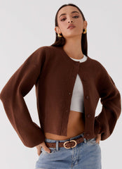 Daphne Knit Cardigan - Chocolate