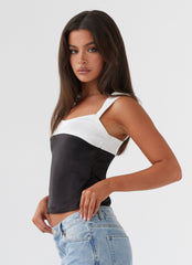 Lylah Satin Top - Onyx