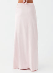 Crescent Light Twist Maxi Skirt - Pink