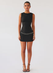 Cosmic Chic Mini Dress - Black