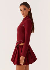 Petra Fitted Zip Top - Mulberry