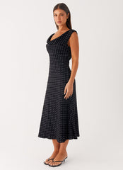 Role Model Maxi Dress - Black Polka Dot