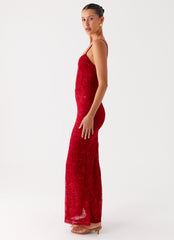Rosa Corset Maxi Dress - Red