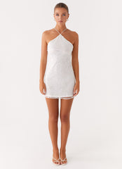 Rumi Beaded Mini Dress - White