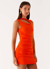 Secret World Mini Dress - Fire Orange