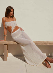 Shellbound Crochet Maxi Dress - Ivory